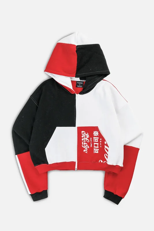 Rework Varsity Crop Zip Hoodie - S