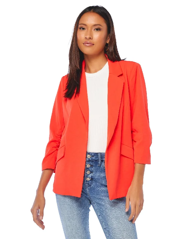 Ruched 3/4 Sleeve Blazer