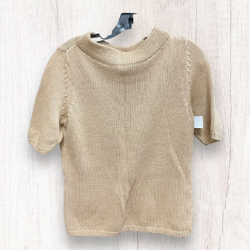 Sweater Short Sleeve By Talbots In Tan, Size: M